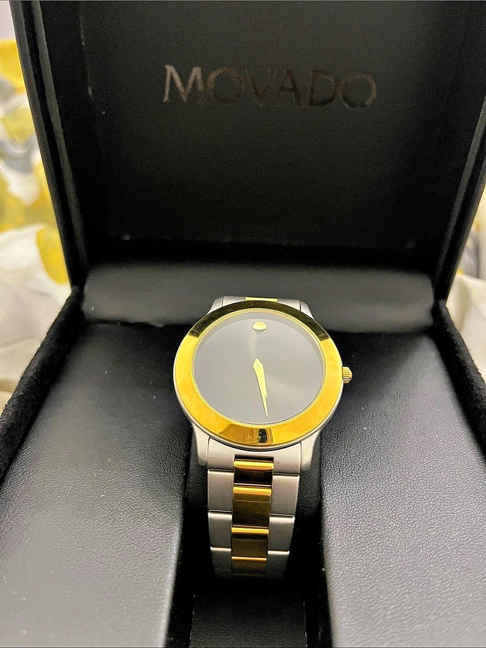 Movado Museum Classic Two-Tone Watch Gold & Silver NWT